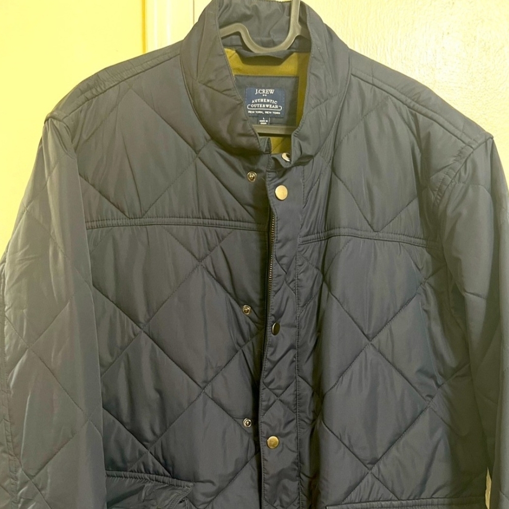 J. Crew Men's Navy Quilted Puffer Jacket